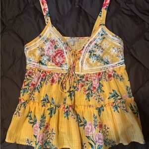 Wonderly Yellow Floral Camisole Top